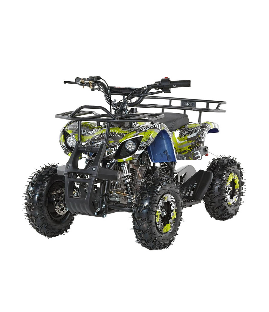 Mini Quad KXD M7B 50cc 4T Electric Start Ruota 6" - Colore Verde - Vista Frontale Sinistra