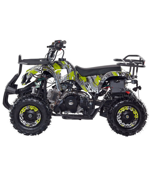 Mini Quad KXD M7B 50cc 4T Electric Start Ruota 6" - Colore Verde - Vista Frontale Sinistra