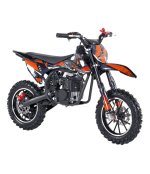 Mini Cross KXD 705B Leopard 50cc R10 - Colore Arancione - Vista Frontale Destra
