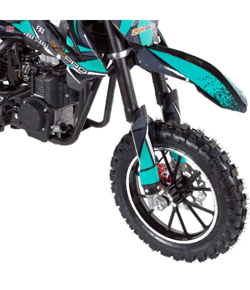 Mini Cross KXD 705B Leopard 50cc R10 - Colore  Blu - Vista Frontale Destra