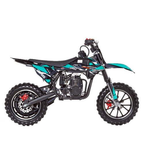 Mini Cross KXD 705B Leopard 50cc R10 - Colore  Blu - Vista Frontale Destra