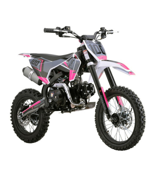Pit Bike Factory Racing 110cc Auto 14/12 - Colore Rosa - Vista Frontale Destra