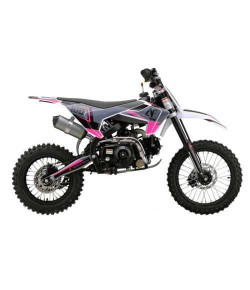 Pit Bike Factory Racing 110cc Auto 14/12 - Colore Rosa - Vista Frontale Destra
