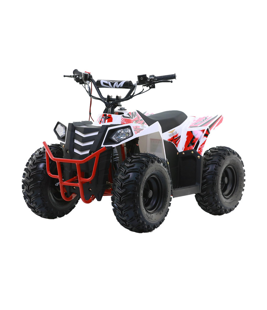 Quad Apollo Commander Elettrico 1000W Ruota 7" - Colore Rosso - Vista Frontale Sinistra