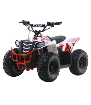 Quad Apollo Commander Elettrico 1000W Ruota 7" - Colore Rosso - Vista Frontale Sinistra