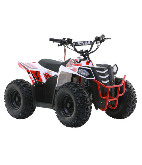 Quad Apollo Commander Elettrico 1000W Ruota 7" - Colore Rosso - Vista Frontale Sinistra