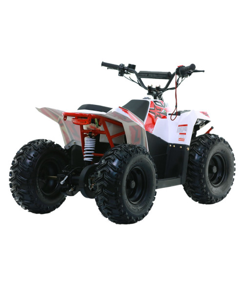 Quad Apollo Commander Elettrico 1000W Ruota 7" - Colore Rosso - Vista Frontale Sinistra