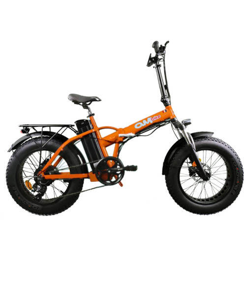 Bici Elettrica Pieghevole OmBike 500W 48V 16Ah - Colore Arancione - Vista Laterale Destra