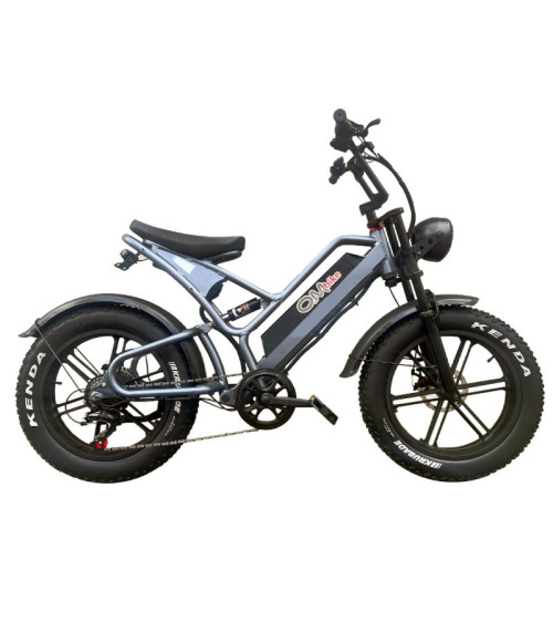Fat Bike Elettrica OmBike 500W 48V 20h - Colore Grigio - Vista Laterale Destra