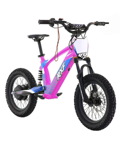 Bici Elettrica RXF EVO 500W 16" - Colore Rosa - Vista Frontale Destra