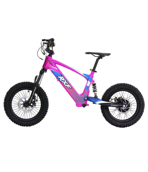 Bici Elettrica RXF EVO 500W 16" - Colore Rosa - Vista Frontale Destra