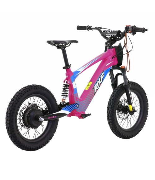 Bici Elettrica RXF EVO 500W 16" - Colore Rosa - Vista Frontale Destra