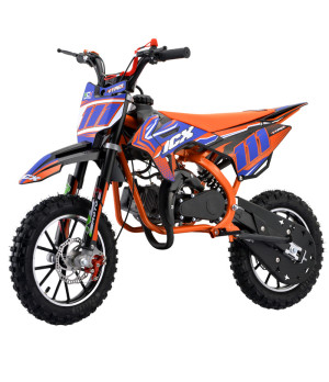 Mini Cross NCX Vyper Pro Race 50cc R10/10 - Colore Arancio/Blu - Vista Frontale Sinistra