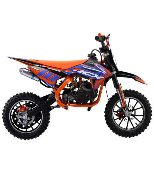 Mini Cross NCX Vyper Pro Race 50cc R10/10 - Colore Arancio/Blu - Vista Frontale Sinistra