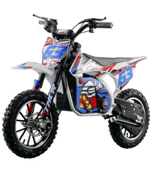 Mini Cross Elettrica NCX Thor Basic 1000W 36V - Colore Bianco/Rosso -Vista Frontale Sinistra