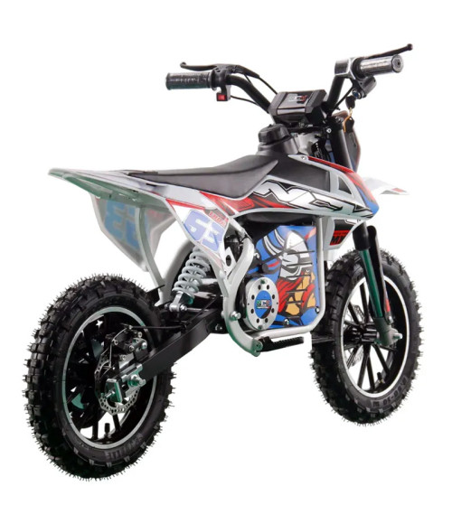 Mini Cross Elettrica NCX Thor Basic 1000W 36V - Colore Bianco/Rosso -Vista Frontale Sinistra