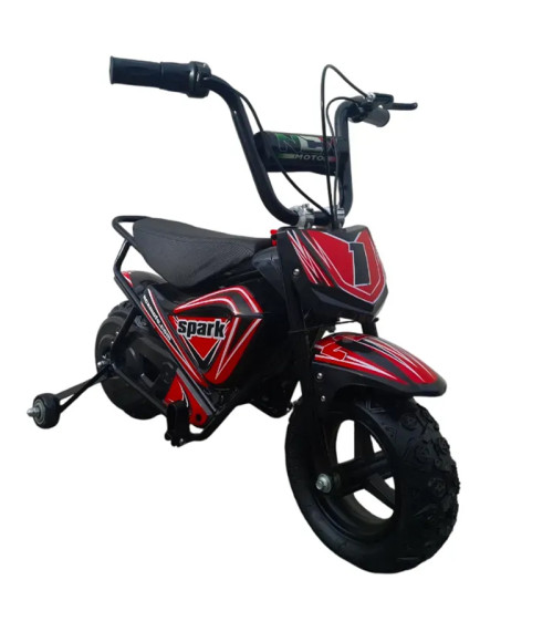 Moto elettrica bambino Spark 250W R7 - Colore Rosso - Vista Frontale Sinistra