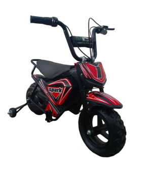Mini Moto Elettrica Bambino Spark 250W R7 - Colore Rosso - Vista Frontale Destra
