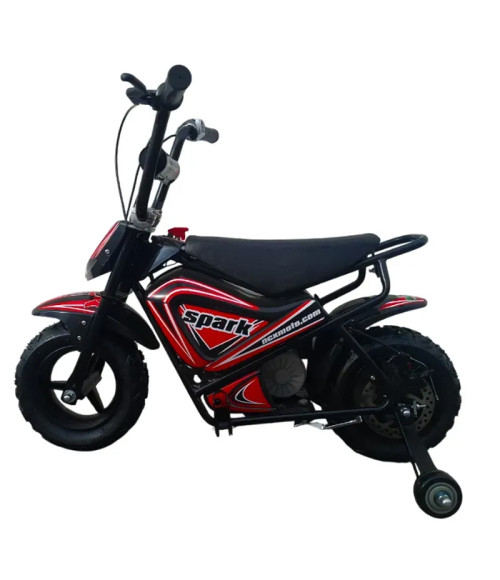 Moto elettrica bambino Spark 250W R7 - Colore Rosso - Vista Frontale Sinistra