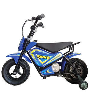 Mini Moto Elettrica Bambino Spark 250W R7 - Colore Blu - Vista Laterale Sinistra