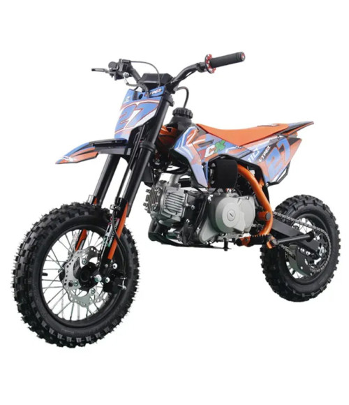 Mini Cross NCX Vyper 110 4 Tempi R12/10 - Colore Arancio/Blu - Vista Frontale Sinistra