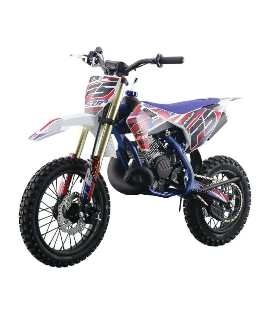 Mini Cross NCX SXR 50cc R14/12 Doppia Marmitta - Colore Bianco/Rosso - Vista Frontale Sinistra