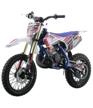 Mini Cross NCX SXR 50cc R14/12 Doppia Marmitta - Colore Bianco/Rosso - Vista Frontale Sinistra