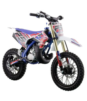 Mini Cross NCX SXR 50cc R14/12 Doppia Marmitta - Colore Bianco/Rosso - Vista Frontale Destra