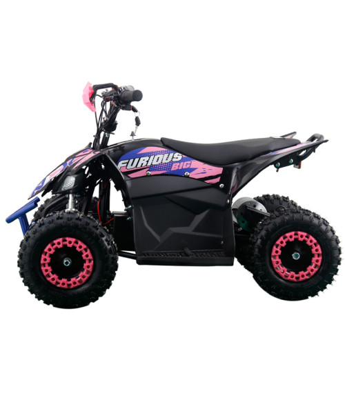 Mini Quad NCX Furious Big R6 1000W Elettrico - Colore Rosa - Vista Frontale Sinistra
