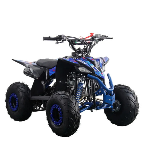Quad NCX Furious Six Sport 125cc R6 - Colore Nero/Blu - Vista Frontale Sinistra