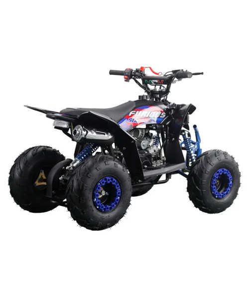 Quad NCX Furious Six Sport 125cc R6 - Colore Nero/Blu - Vista Frontale Sinistra
