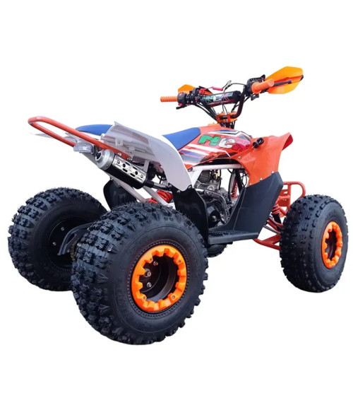 Quad NCX Furious Slim FT 125cc R8 - Colore Bianco/Arancio - Vista Frontale Sinistra