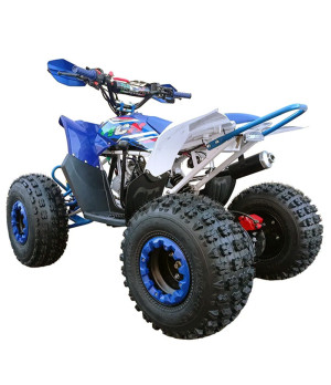 Quad NCX Furious Slim FD 125cc R8 - Colore Bianco/Blu - Vista Posteriore Sinistra
