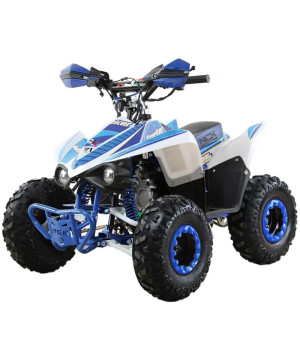 Quad NCX Tracker 125cc R7 - Colore Bianco/Blu - Vista Frontale Sinistra