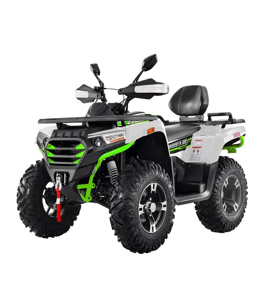 Quad NCX Mammoth 300 R12 Omologato - Colore Bianco/Verde - Vista Frontale Sinistra