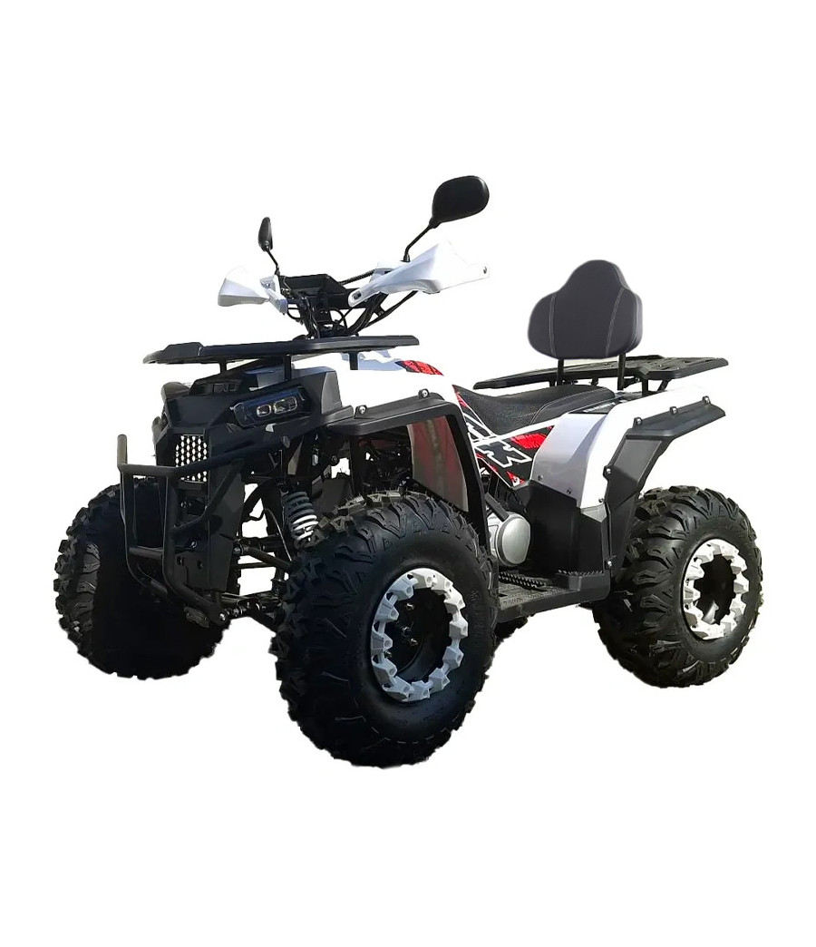 Quad NCX Angry ST 200 R10 - Colore Bianco-Rosso - Vista Frontale Sinistra