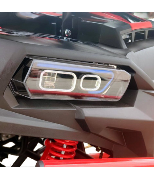 Quad NCX Angry ST 200 R10 - Colore Bianco-Rosso - Vista Frontale Sinistra