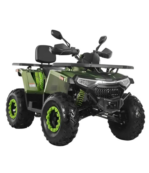 Quad NCX Mega Angry 250 CVT R10 - Colore Nero/Verde - Vista Frontale Sinistra