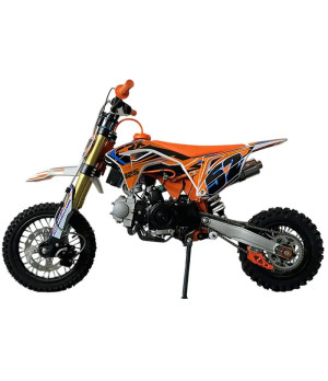 Pit Bike NCX CRX 125cc 12/10 4M Semiautomatico Gold - Colore Bianco/Arancio - Vista Laterale Sinistra