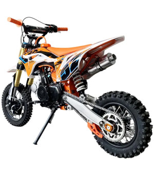 Pit Bike NCX CRX 125cc 12/10 4M Semiautomatico Gold - Colore Bianco/Arancio - Vista Posteriore Sinistra