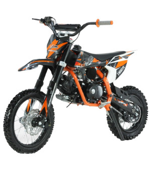 Pit Bike KXD 707C ZMX ruota 14/12 - Colore Arancione - Vista Frontale Sinistra