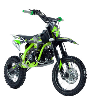 Pit Bike KXD 707C ZMX ruota 14/12 - Colore Verde - Vista Frontale Destra