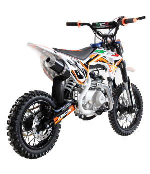 Pit Bike NCX CRX 125cc 14/12 Automatica Gold - Colore Bianco/Arancio - Vista Posteriore Destra