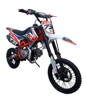 Pit Bike NCX New Vyper 125 14/12 4 Marce Telaio 17" - Colore Bianco/Arancio - Vista Frontale Destra