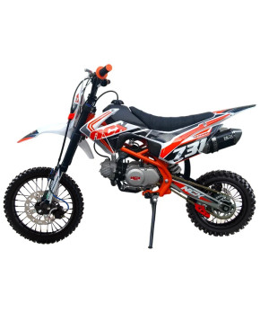 Pit Bike NCX New Vyper 125 14/12 4 Marce Telaio 17" - Colore Bianco/Arancio - Vista Laterale Sinistra
