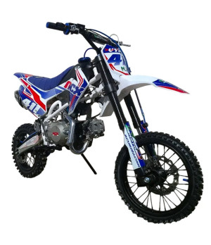 Pit Bike NCX New Vyper 125 14/12 4 Marce Telaio 17" - Colore Bianco/Blu - Vista Frontale Destra