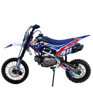 Pit Bike NCX New Vyper 125 14/12 4 Marce Telaio 17" - Colore Bianco/Blu - Vista Laterale Sinistra