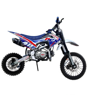 Pit Bike NCX New Vyper 125 14/12 4 Marce Telaio 17" - Colore Bianco/Blu - Vista Laterale Destra