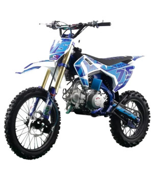 Pit Bike NCX SXR Evolution 140cc 17/14 - Colore Bianco/Celeste  - Vista Frontale Sinistra