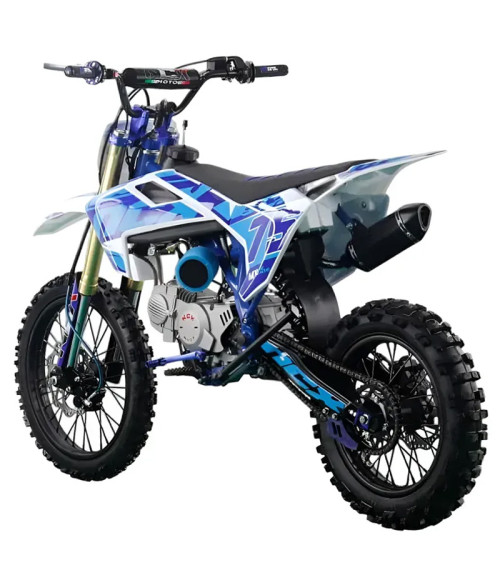 Pit Bike NCX SXR Evolution 140cc 17/14 - Colore Bianco/Celeste  - Vista Frontale Sinistra